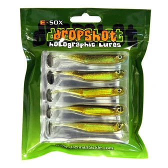E-Sox Dropshot Lures 7,5cm Big Eye Fry Paddle Tail Bronze/Gold 1 E-Sox Dropshot Lures 7,5cm Big Eye Fry Paddle Tail Bronze/Gold