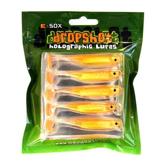 E-Sox Dropshot Lures 7,5cm Big Eye Fry Paddle Tail Orange 1 E-Sox Dropshot Lures 7,5cm Big Eye Fry Paddle Tail Orange