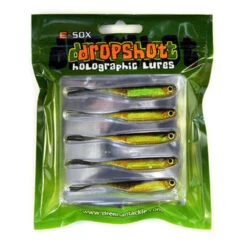 E-Sox Dropshot Lures 7,5cm Big Eye Fry Split Tail Bronze/Gold